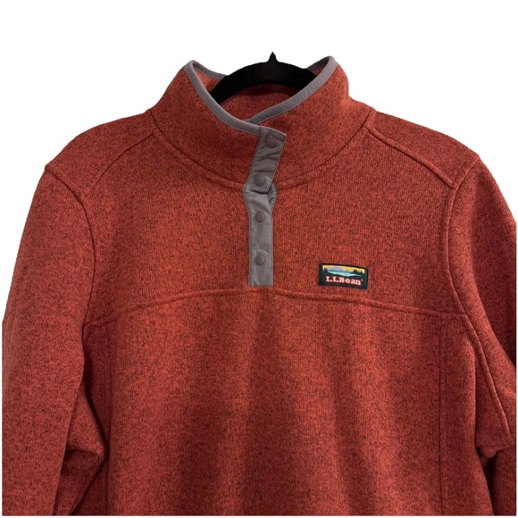 LL Bean Men's Pullover Sweater Fleece XL REG Slightly Fitted Red Chestnut 298050 - Picture 5 of 10